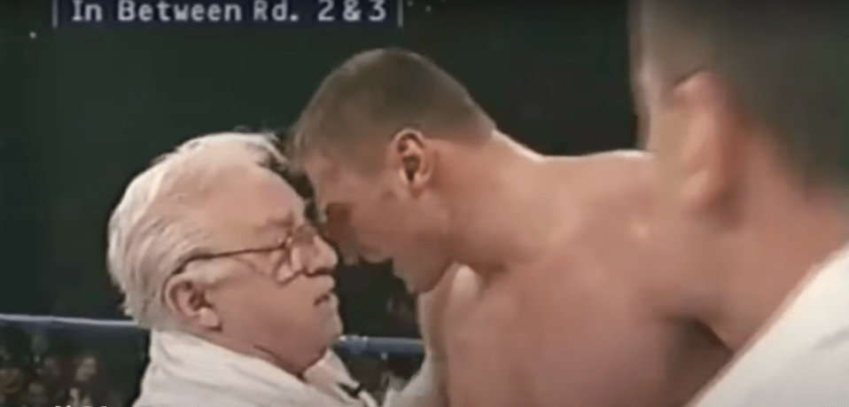 His trainer persuaded him to go out for the second stanza but quit after the end of the round