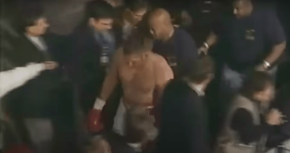 Golota then walked out of the ring as he was pelted with soda cans